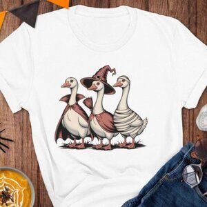 Funny Halloween Goose Tee, Unisex Short Sleeve Shirt